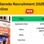 Bank od baroda New vacancy